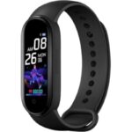 montre connecté Smartband noir, vu de profil avec allumage tactile